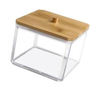 Ciieeo Boîte De Rangement Acrylique Porte-Coton-Tige avec Couvercle Étui De Rangement pour Cotons-tiges Boîte Transparente pour Salle De Bain