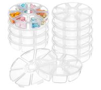 Ciieeo Boîte de Rangement Ronde Design Simple et Élégant Gain de Place 8 Compartiments en Plastique Blanc et Protection la Graisse pour Salle de Bain ou Salon