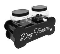 Ciieeo Boîte De Stockage Friandises Chien Bois Massif Grand Coffret Rangement Croquettes Support Élégant Pour Biscuits Animaux De Compagnie Boîte Goûter Bureau Pratique Accessoire Pour