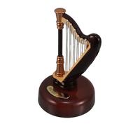 Ciieeo Boîte Harpe Miniature Instruments de Harpe Mini-Harpe Ornements de Harpe Modèles d'instruments de Musique Miniatures Harpe portative Harpe Plastique Brown