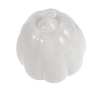 Ciieeo Bol à Soupe Citrouille Céramique avec Couvercle Cocotte Polyvalente pour Automne et Halloween Bol à Soupe et Dessert Conserve Chaleur et Festive Blanche