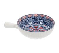 Ciieeo Bol Céramique avec Anses Portable Bleu pour Dessert et Soupe, pour Réception de Noël et Accueil des Invités