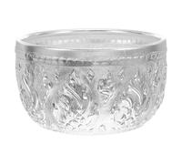 Ciieeo Bol en étain thaïlandais : bol de service asiatique vintage en métal sculpté pour la cuisine thaïlandaise, les festivals, les mariages, les banquets, la vaisselle décorative