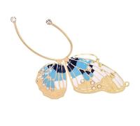 Ciieeo Boucle D’oreille Manchette Elfe Dorée et Bleue en Métal Léger Clip sans Perçage Femme Accessoire Quotidien Cosplay Bal Taille Unique