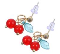 Ciieeo Boucles D’Oreilles Cerises Rétro Rouges Petites Clous D’Oreilles Fruités 1 Paire Bijoux pour Femme Présent Anniversaire et Fête des Mères