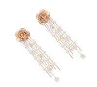 Ciieeo Boucles D’Oreilles Longues Pendantes Vintage en Perles Pompons 1 Paire Tiges en Argenté 925 Boucles D’Oreilles Créatives Élégantes pour Soirée et Occasions Spéciales