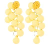 Ciieeo Boucles D’oreilles Pendantes Raisins Colorés pour Femmes, Légères, Design Fantaisie, 1 Paire Jaune, Bijoux Fruités pour Occasions Spéciales, Accessoire Mode Élégant