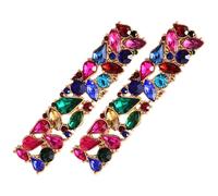 Ciieeo Boucles D’Oreilles pour Femmes à Clous Colorées en Cristal Étincelant Légères et Délicates Bijoux Fantaisie pour Fêtes Mariages et Occasions Spéciales