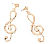 Ciieeo Boucles D’oreilles Puces Note de Musique Dorées, Design Rétro Vintage Artistique, 1 Paire pour Femmes, Bijoux Créatifs Élégants pour Soirées, Mariage et Usage Quotidien