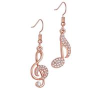 Ciieeo Boucles D'oreilles Pendantes en Alliage Or Hypoallergéniques et Résistantes Forme Note de Musique Style Chic et Simple Femme Look Créatif Quotidien