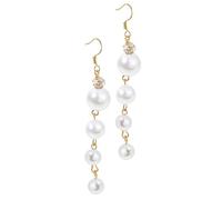 Ciieeo Boucles d'Oreilles Pendantes Femme en Argenté S925 Longues Perles Blanches Bijoux Délicats Assortis pour Fête Mariage et Usage Quotidien Accessoires Élégants et Légers