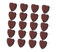 Ciieeo Boucles D'oreilles Puces Vintage 20pcs en Bois Forme de Cœur Légères et Adaptées Peau Sensible et Fête Saint-valentin pour Usage Quotidien