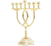 Ciieeo Bougeoir Métal Doré à Branches Chandelier De Hanukkah pour Décoration De Maison Mariages Et Fêtes Élégant Accessoire De Table De Style Traditionnel