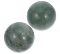 Ciieeo Boules de Massage en Jade 5 CM Lot de 2 Sphères Polies Vert Foncé pour Exercices des Mains Relaxation et Contemplation Boules de Baoding Chinoises Anti-Stress Adaptées Bureau et