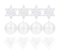 Ciieeo Boules de Noël Design Trou Suspendu Transparentes en Plastique Lot de 15 à Remplir Faciles à Nettoyer pour Décoration Sapin de Noël