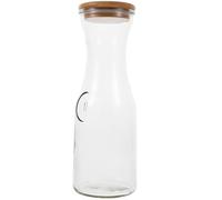 Ciieeo Bouteille de Jus en Verre Réutilisable 1000 ML Transparente Fond Plat et Joint Étanche Bouteille de Boisson en Verre pour Jus Lait et Boissons Froides Compatible