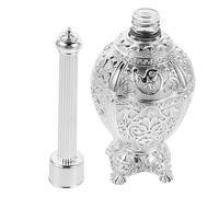 Ciieeo Bouteille Eau Bénite Vide Alliage de Zinc avec Motifs Européens Récipient Décoratif Portable pour Festivals Voyages Religieux et Bureaux Ornement Catholique pour Rituels et