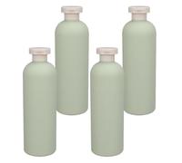 Ciieeo Bouteilles de Shampoing Rechargeables 400ml en Plastique Lot de 4 Vert Compact et Étanche pour Toilette Voyage et Valise