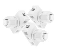 Ciieeo Bouton Poussoir Automatique Blanc 3 Pièces Fixation à Vis en Abs et Cuivre, Interrupteur Multipurpose pour Éclairage et Appareils Audiovisuels