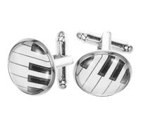 Ciieeo Boutons de Manchette Piano Créatifs pour Homme en Alliage Argenté Légers et Sécurisés pour Chemise de Costume, Pack de 2 Pièces pour Anniversaires et Partenariats
