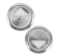Ciieeo Boutons Ronds D'ascenseur En Métal Inoxydable Avec Arrêt D'urgence Et Braille, Lot De 2 Pièces Pour Commande Montée Et Descente, Accessoires Pour Monte-charges Sécurisés