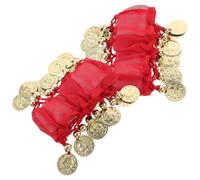 Ciieeo Bracelet de Danse du Ventre en Mousseline Rouge Léger et Portable, Bijoux Décoratifs pour Danseuses Orientales et Performances Dramatiques