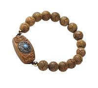 Ciieeo Bracelet De Perles En Bois De Santal Vert, Naturel, Extensible, Pour Femmes, Bijoux D’été, Style Chapelet, Taille Unique, Présent Spirituel