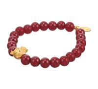 Ciieeo Bracelet Dragon Zodiaque Rouge en Alliage, Corde et Cristaux