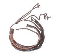 Ciieeo Bracelet en Cuir Tressé Marron Multi-couches pour Hommes et Femmes, Accessoire Vintage Réglable Corde Tressée, Style Rétro Polyvalent