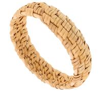 Ciieeo Bracelet Ethnique Tissé Main Rond Blanc pour Femme, Bracelet Jonc Rustique Bohème, Accessoire Mode Polyvalent Style Vintage, Bijoux Tressés Traditionnels