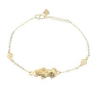 Ciieeo Bracelet Feng Shui Doré Unisexe Chaîne Ajustable Amulette Chinoise de Richesse Bijou Pi Yao Symbole de Protection et Chance Accessoire pour Fêtes et Usage Quotidien