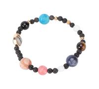 Ciieeo Bracelet Planétaire en Pierre Naturelle 9 Planètes du Système Solaire, Style Élégant, Facile à Porter, pour Célébrations D'anniversaire ou Usage Professionnel