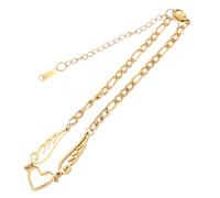 Ciieeo Bracelets de Cheville Chaîne en Acier Inoxydable Ajustables, Pendentif Aile D'ange de Cœur pour Fille s et Occasions Variées