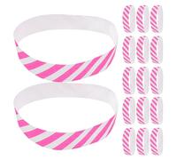 Ciieeo Bracelets Événementiels en Papier Jetables Rayés Roses 100 Pièces pour Concerts, Fêtes et Parcs D’attractions - Légers, Confortables et Pratiques pour Événements D’une Journée