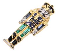 Ciieeo Broche Casse-Noisette Soldat Mignonne en Alliage Bleu-Vert Épingle Décorative Petite Taille pour Vêtements Chapeaux Cols - Accessoire Festif et Présent Original