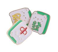 Ciieeo Broche Chinoise Mahjong 3pcs en Alliage de Zinc, Design Vintage Unique, Facile à Épingler, pour Costumes et Vêtements Lors de Fêtes ou Événements D'affaires