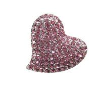 Ciieeo Broche Décorative de Cœur Cristallin Éclatant Épingle à Poitrine Ravissante Accessoire Coloré Rose Présent pour Fêtes et Occasions