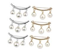 Ciieeo Broche Femme Épingle à Foulard Perles Accessoire pour Pull T-Shirt Écharpe 3,8 X 1,2 X 1 CM Ensemble de 6 Pince à Cardigan Anti-Exposition