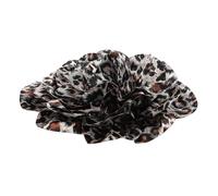 Ciieeo Broche Fleur Léopard Satin Français Oversize et Exagérée Épingle Tissu Chic pour Robe Cérémonie Femme Accessoire Élégant pour Veste et Tenue Mariage