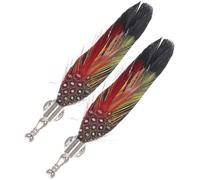 Ciieeo Broche Homme Vintage en Alliage Plume Noire, Lot de 2 Pièces, Accessoire Élégant pour Costume de Mariage et Soirée de Gala