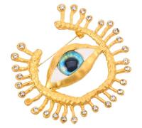 Ciieeo Broche Œil Maléfique Bleue en Métal et Cristaux Scintillants Épingle Décorative Polyvalente pour Femme Accessoire de Mariage Cardigan Paquet à Dos Bijou Vintage Élégante