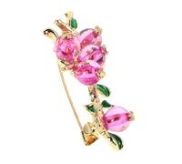 Ciieeo Broche Kaki en Alliage de Zinc Épingle de Sûreté Fruitée Transparente Violet Accessoire Automne pour Femme Bijou Fantaisie Petit Format Épingles à Vêtements Chic