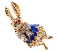 Ciieeo Broche Lapin de Pâques à Épingle de Col en Métal avec Pierres Colorées, Motif Vintage Ludique, Épingle à Fermoir pour Foulard, Accessoire Polyvalent Printemps, Bijou Décoratif