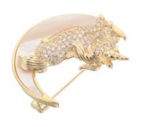 Ciieeo Broche Licorne en Coquillage Naturel Broche Épingle Vintage pour Femme Accessoire Décoratif pour Foulard Veste Paquet et Légère pour Fête Mariage Usage Quotidien