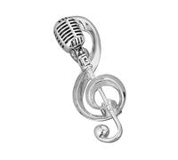 Ciieeo Broche Rétro Note de Musique Microphone, Bijou Fantaisie pour Femme, Accessoire pour Châle ou Manteau Lors de Soirées
