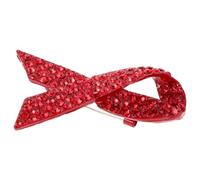 Ciieeo Broche Ruban Rouge en Alliage Cristal, Épinglette Créative pour Femme, Symbole de Sensibilisation au Cancer du Sein Sida, Accessoire Fête et Vêtements, Pin’s Soutien Octobre