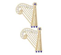 Ciieeo Broche Scintillante en Alliage Or de Harpe, Épingle à Bijoux Élégante pour Femmes, pour Événements Formels et Occasions Spéciales, Lot de 2 Pièces