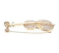 Ciieeo Broche Violon Dorée en Alliage Émail Éclatant Petit Bijou Musical pour Femmes Épingle Brillante Élégante Accessoire Polyvalent pour Robe Manteau et Paquet - Bijoux Femme