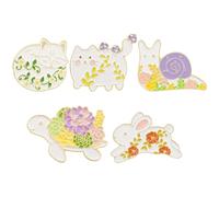 Ciieeo Broches en Alliage Animaux Mignons, Épingles Métal Émaillé, Accessoires Mode Femme, Lot 5 Pièces, Décoration Vêtements et Paquet, Style Cartoon, Taille Moyenne