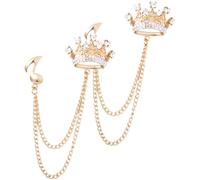 Ciieeo Broches Goupilles Métalliques Dorées 2pcs Couronne et Note Musicale en Alliage pour Costume, Chaîne à Franges, Accessoires Élégants pour Festival et Pâques